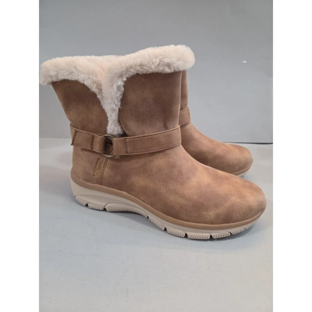 Skechers Hands Free Slip Ins Boots Womens 10 Chestnut Easy Going Dreamers Suede